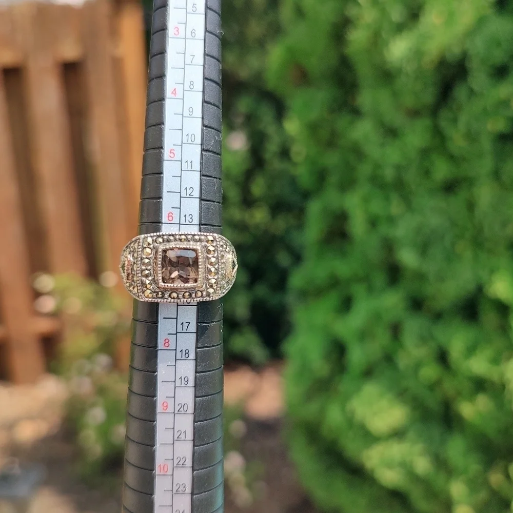 Judith Jack Ring Sterling Silver Marcasite Gem Size 6.5 6 1/2